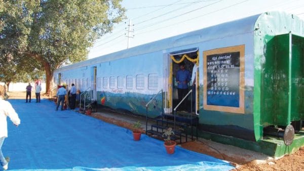 School room on railway bogie in Mysore
