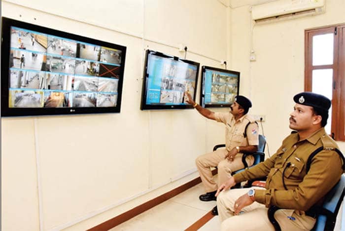 Heavy security system at Mysore railway station