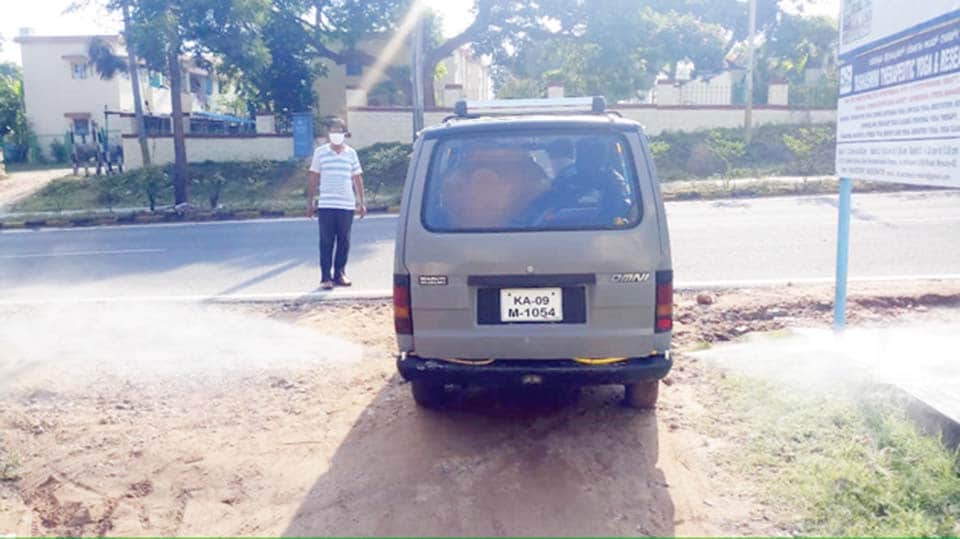 ಗೋಕುಲಂ ಬಡಾವಣೆಯಲ್ಲಿ ನಿತ್ಯ ರಾಸಾಯನಿಕ ಸಿಂಪಡಣೆ