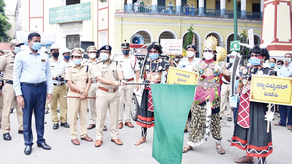 ಮಾಸ್ಕ್ ಧರಿಸದವರಿಗೆ ಮೈಸೂರಲ್ಲಿ ಯಮಕಿಂಕರರ ಎಚ್ಚರಿಕೆ!