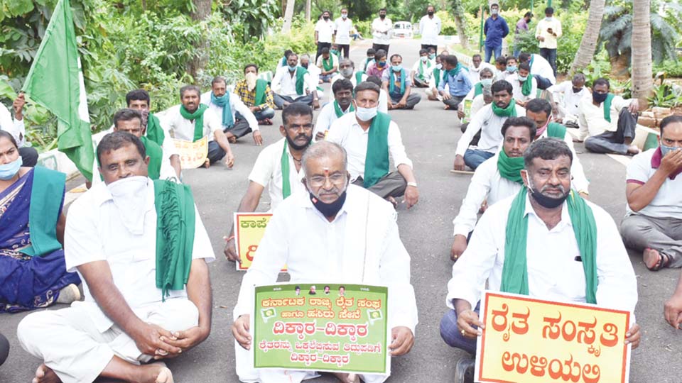 ಭೂ ಸುಧಾರಣಾ ಕಾಯ್ದೆ ತಿದ್ದುಪಡಿ ವಿರುದ್ಧ ಮೈಸೂರಲ್ಲಿ ರೈತರ ಸರಣಿ ಪ್ರತಿಭಟನೆ